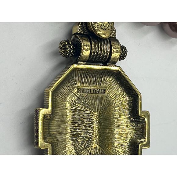 Heidi Daus Vintage Ornate Pendant Enhancer Glass Pearl Necklace Interchangeable - Picture 12 of 12